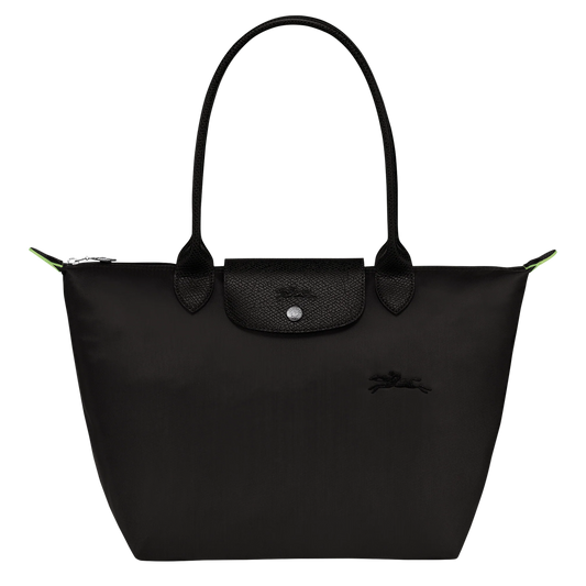 Longchamp - Medium Le Pliage Tote, Black - Recycled canvas - Ventes Privées